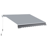 easycomfort tenda da sole avvolgibile a caduta con manovella in alluminio e poliestere 295x245cm grigio