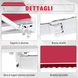 easycomfort easycomfort tenda da sole per esterno avvolgibile a parete impermeabile in poliestere rosso bordeaux 3x2.5m