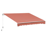 easycomfort tenda da sole per esterno avvolgibile a manovella in metallo e alluminio 395x245cm rosso ruggine