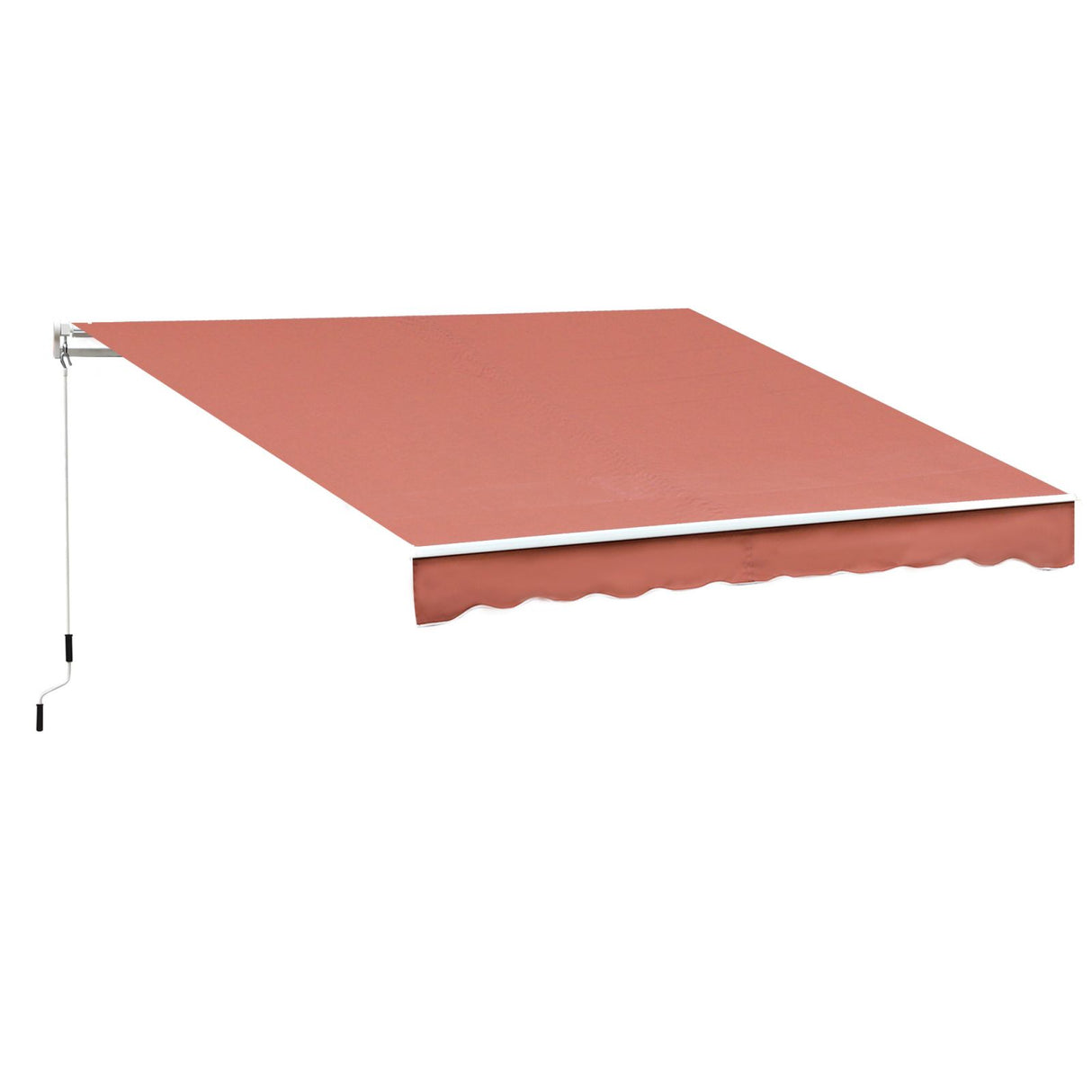 easycomfort tenda da sole per esterno avvolgibile a manovella in metallo e alluminio 395x245cm rosso ruggine