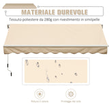 easycomfort easycomfort tenda da sole a braccio avvolgibile manuale a parete in poliestere impermeabile beige 4x2.5m