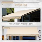 easycomfort easycomfort tenda da sole a braccio avvolgibile manuale a parete in poliestere impermeabile beige 4x2.5m
