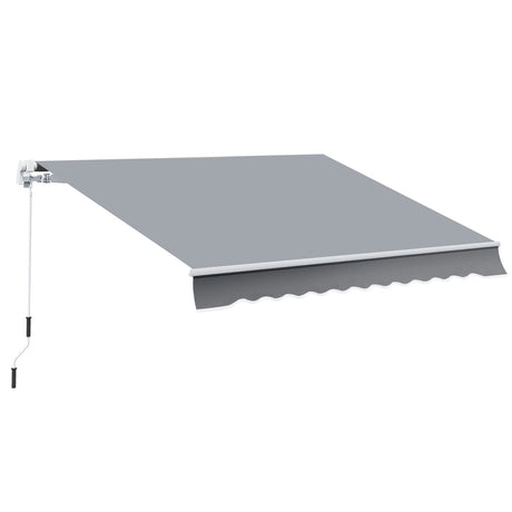 easycomfort tenda da sole per esterno avvolgibile a manovella in metallo e alluminio 395x245cm grigio