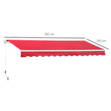 easycomfort easycomfort tenda da sole a manovella copertura impermeabile 400x250cm rosso