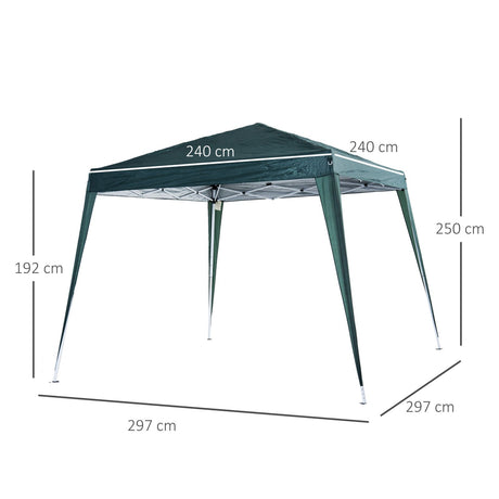 easycomfort easycomfort gazebo pieghevole da giardino 3x3m acciaio e poliestere verde