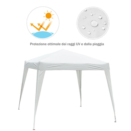 easycomfort easycomfort gazebo pop up impermeabile bianco 3x3m