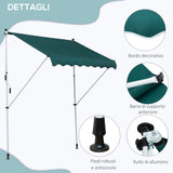 easycomfort easycomfort tenda da sole con manovella telaio telescopico e angolo regolabile verde 200x150cm