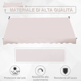 easycomfort easycomfort tenda da sole avvolgibile autoportante beige 300 150cm