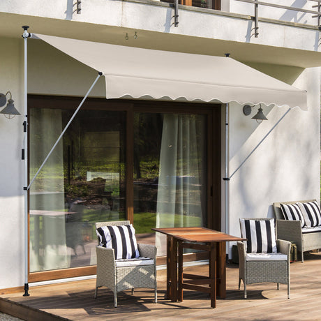 easycomfort easycomfort tenda da sole a bracci telescopica con manovella metallo e poliestere