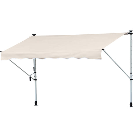 easycomfort easycomfort tenda da sole a bracci telescopica con manovella metallo e poliestere