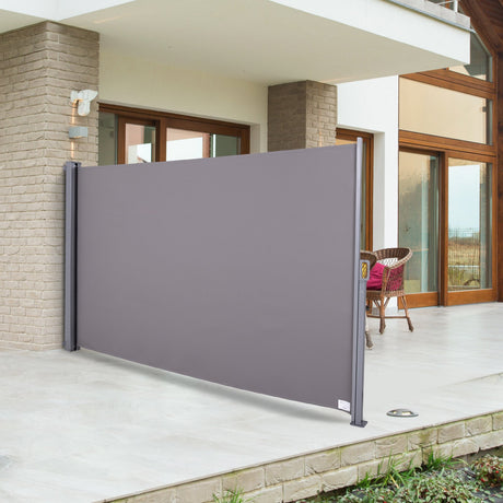 easycomfort easycomfort tenda da sole laterale e avvolgibile protezione vento privacy 3x1.6m grigio