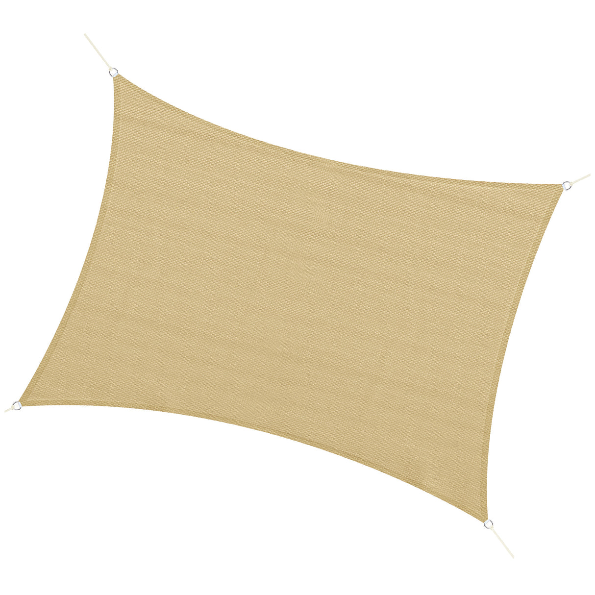 easycomfort vela ombreggiante rettangolare 4x3 m beige in hdpe con accessori e borsa da viaggio inclusi