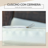 easycomfort set mobili da giardino in rattan pe con tavolino e 2 sedie con cuscini sfoderabili marrone e crema 33009