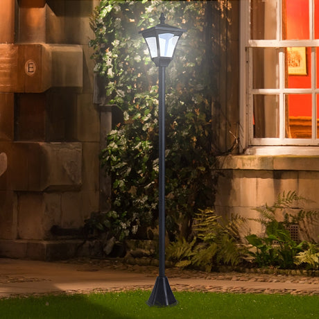 easycomfort easycomfort lampione da giardino led a pannelli solari nero 120cm