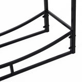 easycomfort portalegna da interno ed esterno in metallo con paletta scopa attizzatoio e pinza nero 84x33x76cm