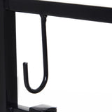 easycomfort portalegna da interno ed esterno in metallo con paletta scopa attizzatoio e pinza nero 84x33x76cm