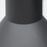 easycomfort braciere da giardino in metallo con camino porta legna e attizzatoio 44.5x133cm nero