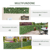 easycomfort rotolo di siepe artificiale per balcone e giardino in pe anti uv con foglie verde scuro 240x100cm