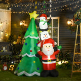 easycomfort easycomfort albero di natale gonfiabile gigante 243cm con luci a led e babbo natale decorazione natalizia da esterno impermeabile