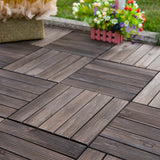 easycomfort piastrelle per esterni pavimento in legno set 27 pezzi montaggio a incastro 30x30x2.5cm