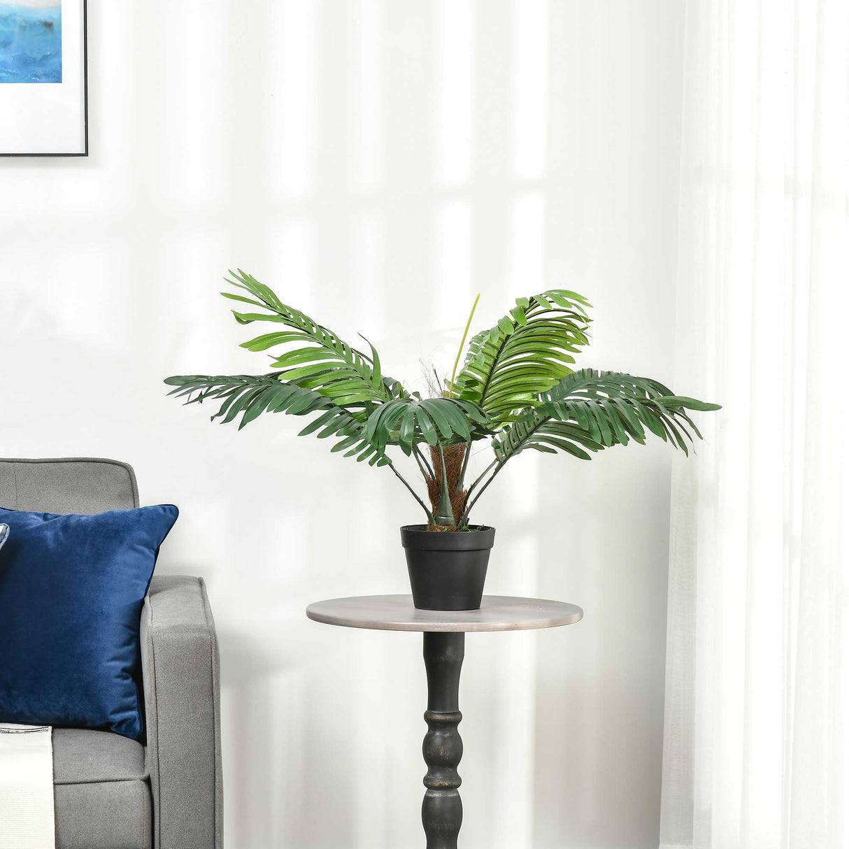 easycomfort easycomfort palma in plastica decorativa pianta tropicale finta con vaso
