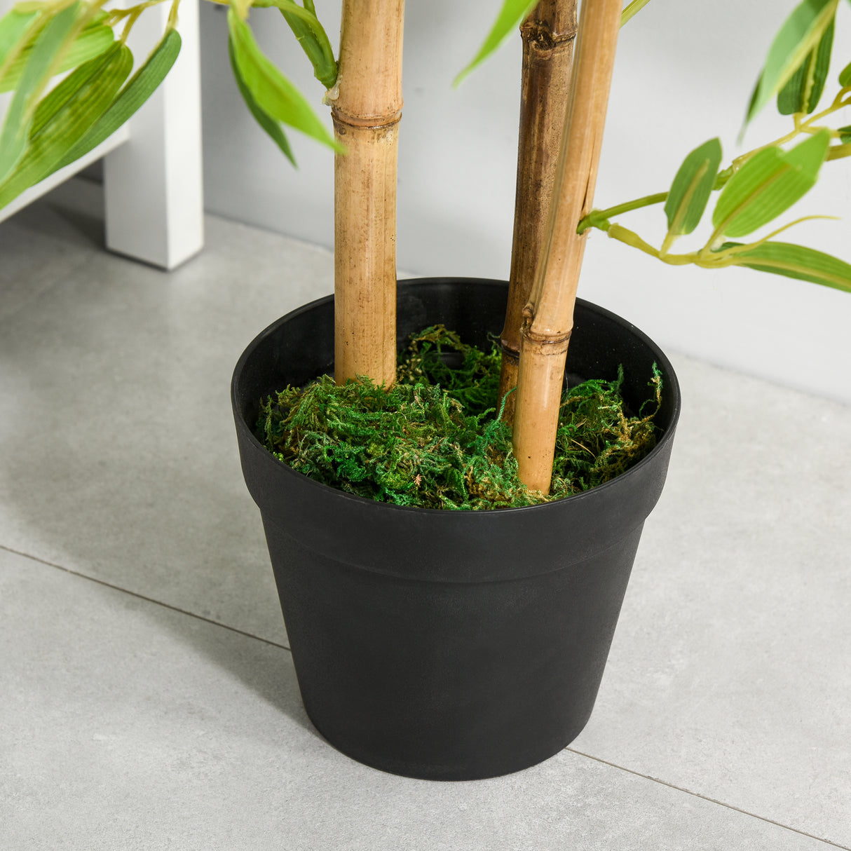 easycomfort easycomfort bambu in vaso artificiale per interno ed esterno alta 120cm verde