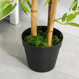 easycomfort set 2 piante di bambu artificiali in vaso da 120cm per interni ed esterni