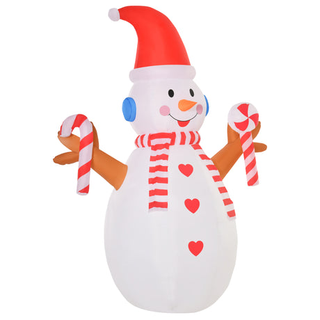 easycomfort easycomfort pupazzo di neve gonfiabile da esterno impermeabile con luci a led 240cm bianco