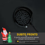 easycomfort easycomfort babbo natale gonfiabile con albero 150cm con luci led rosso