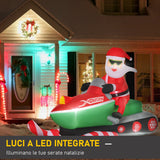 easycomfort easycomfort babbo natale gonfiabile su motoslitta con luci led integrate decorazione natalizia da esterno verderosso
