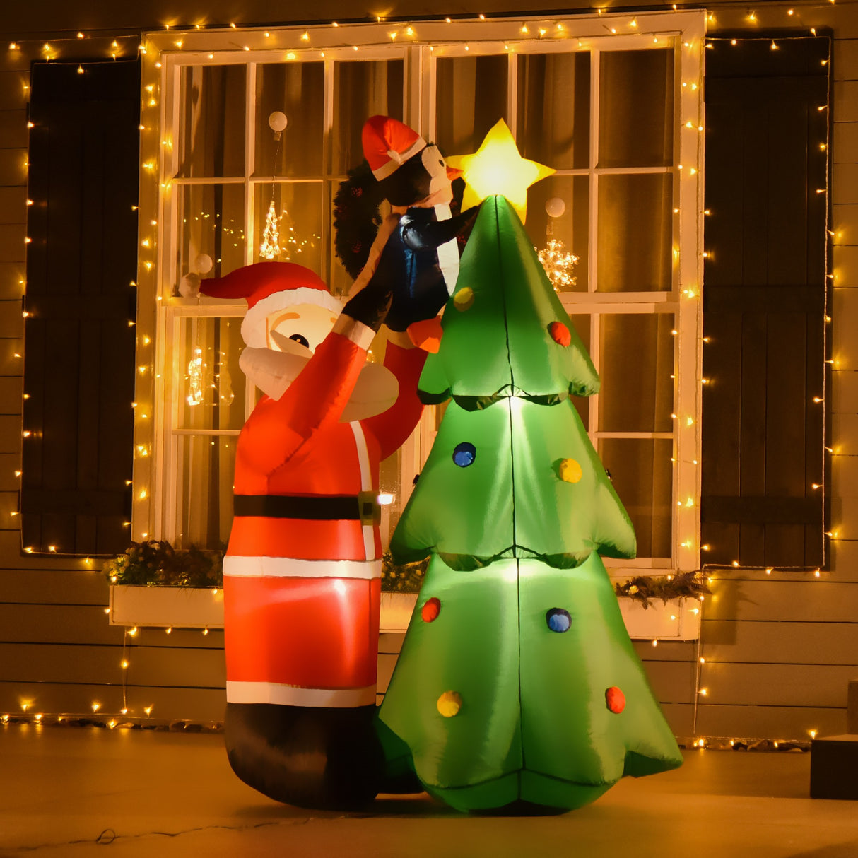 easycomfort easycomfort babbo natale gonfiabile decorazione natalizia con luci led e gonfiatore per giardino e casa