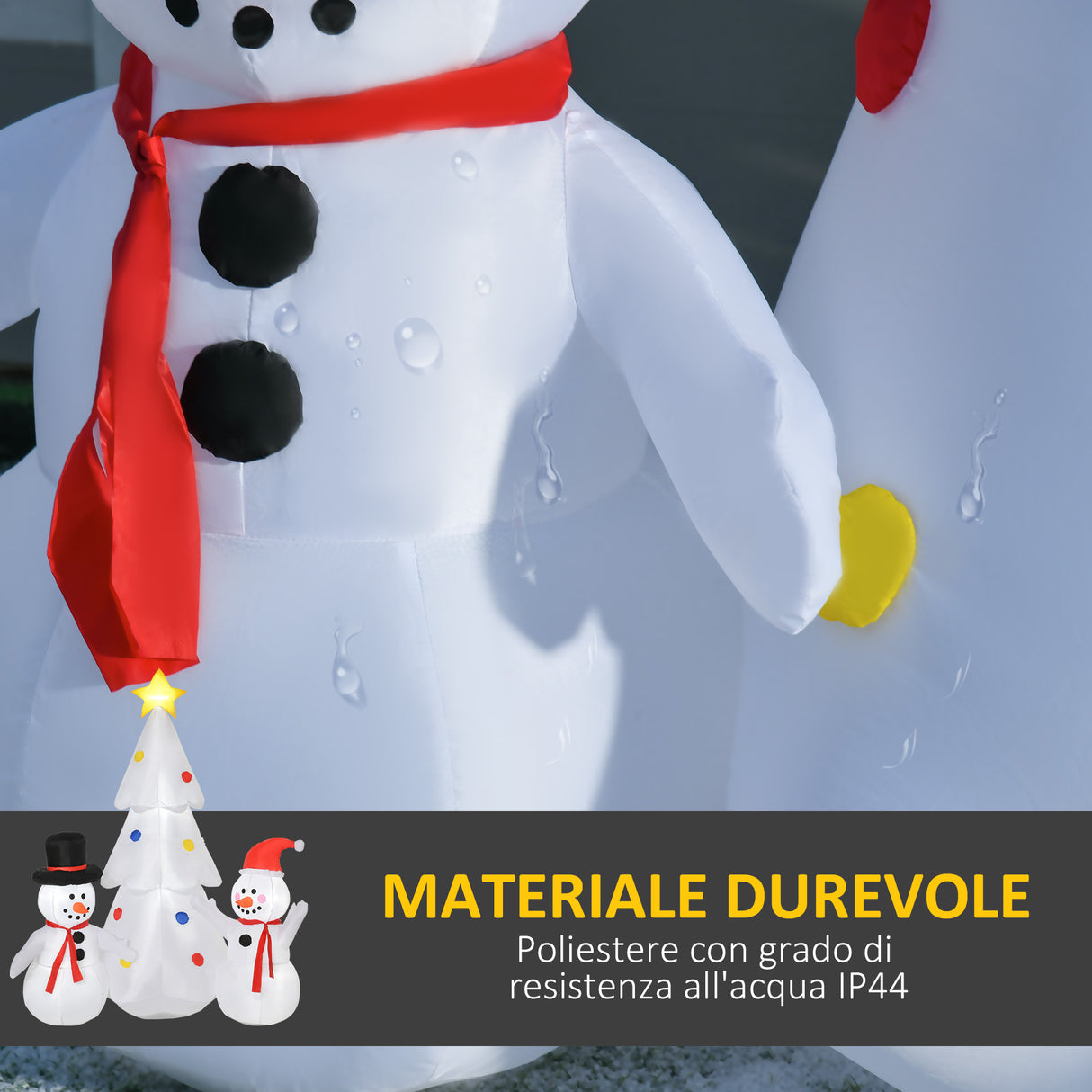 easycomfort easycomfort albero di natale gonfiabile con pupazzi di neve altezza 185cm luci led e gonfiatore