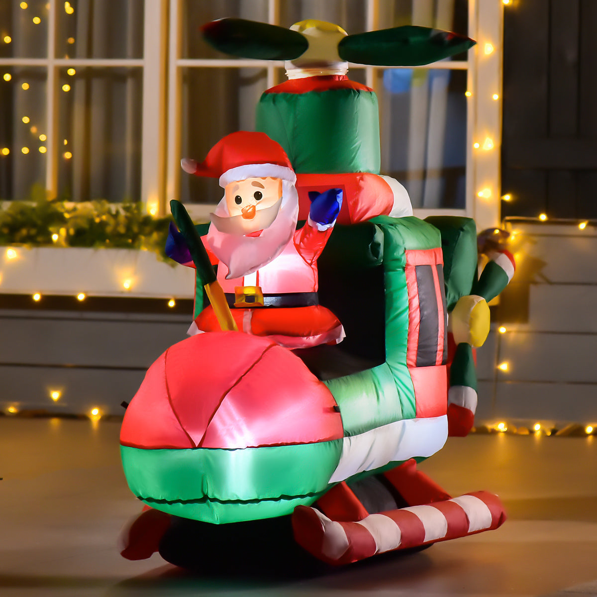 easycomfort easycomfort babbo natale gonfiabile da esterno 4 luci led e gonfiatore multicolore