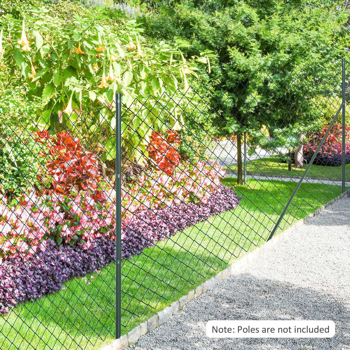 easycomfort easycomfort rete di recinzione in acciaio e pvc per spazi esterni rotolo da 25m e altezza 1 7m verde