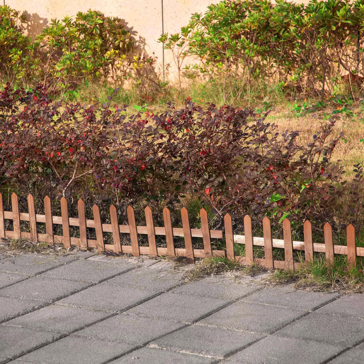 easycomfort staccionata in legno di pino da 12 pezzi per aiuole giardino e orto altezza 34cm