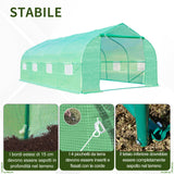 easycomfort easycomfort serra da giardino a tunnel con 8 finestre e porta avvolgibile 6x3x2m