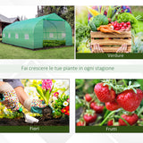 easycomfort easycomfort serra da giardino a tunnel con 8 finestre e porta avvolgibile 6x3x2m