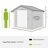 easycomfort casetta porta utensili in acciaio capanno da giardino con porte scorrevoli 213x130x185 cm bianco