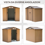 easycomfort cabina casetta da giardino porta utensili in lamiera di acciaio 213x127x185cm