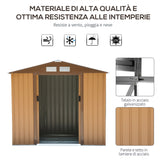 easycomfort cabina casetta da giardino porta utensili in lamiera di acciaio 213x127x185cm