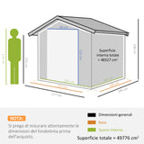 easycomfort casetta porta attrezzi capanno da giardino in acciaio zincato grigio 277 x 191 x 192 cm