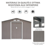 easycomfort casetta porta attrezzi capanno da giardino in acciaio zincato grigio 277 x 191 x 192 cm
