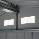 easycomfort casetta porta attrezzi capanno da giardino in acciaio zincato grigio 277 x 191 x 192 cm