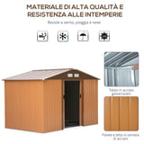 easycomfort casetta porta attrezzi capanno da giardino porta utensili in lamiera gialla