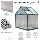easycomfort serra da giardino in policarbonato anti uv con finestra e porta scorrevole 190x132x201cm