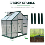 easycomfort serra da giardino in policarbonato anti uv con finestra e porta scorrevole 190x132x201cm