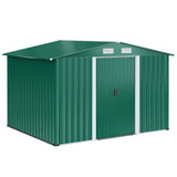 easycomfort easycomfort casetta da giardino porta utensili in lamiera di acciaio capanno da giardino in acciaio con base e porte scorrevoli 258x206x178cm verde