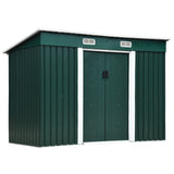 easycomfort easycomfort casetta porta attrezzi in acciaio capanno da giardino con 2 porte scorrevoli 261x133x182cm