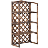 easycomfort easycomfort scaffalatura fioriera per piante a 3 ripiani in legno di abete 80x40x150cm