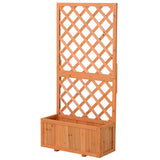 easycomfort easycomfort fioriera da esterno in legno con spalliera a griglia per rampicanti